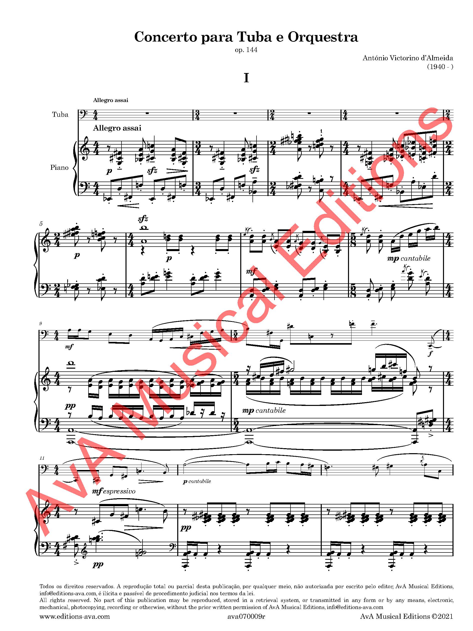Concerto para Tuba e Orquestra, Op. 144 / Redução de Piano - Image 4