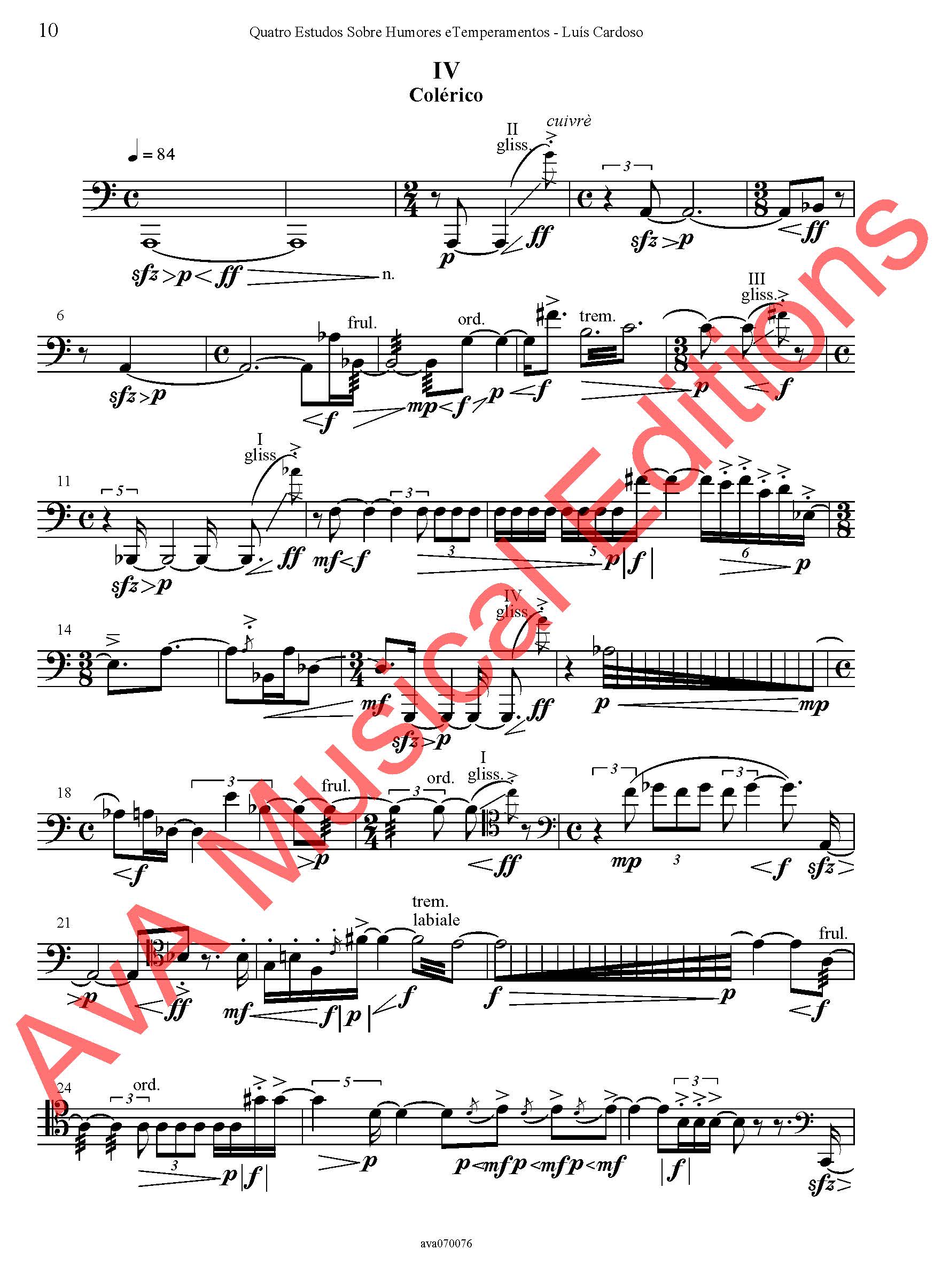 Quatro Estudos Sobre Humores e Temperamentos para Trombone - Image 3