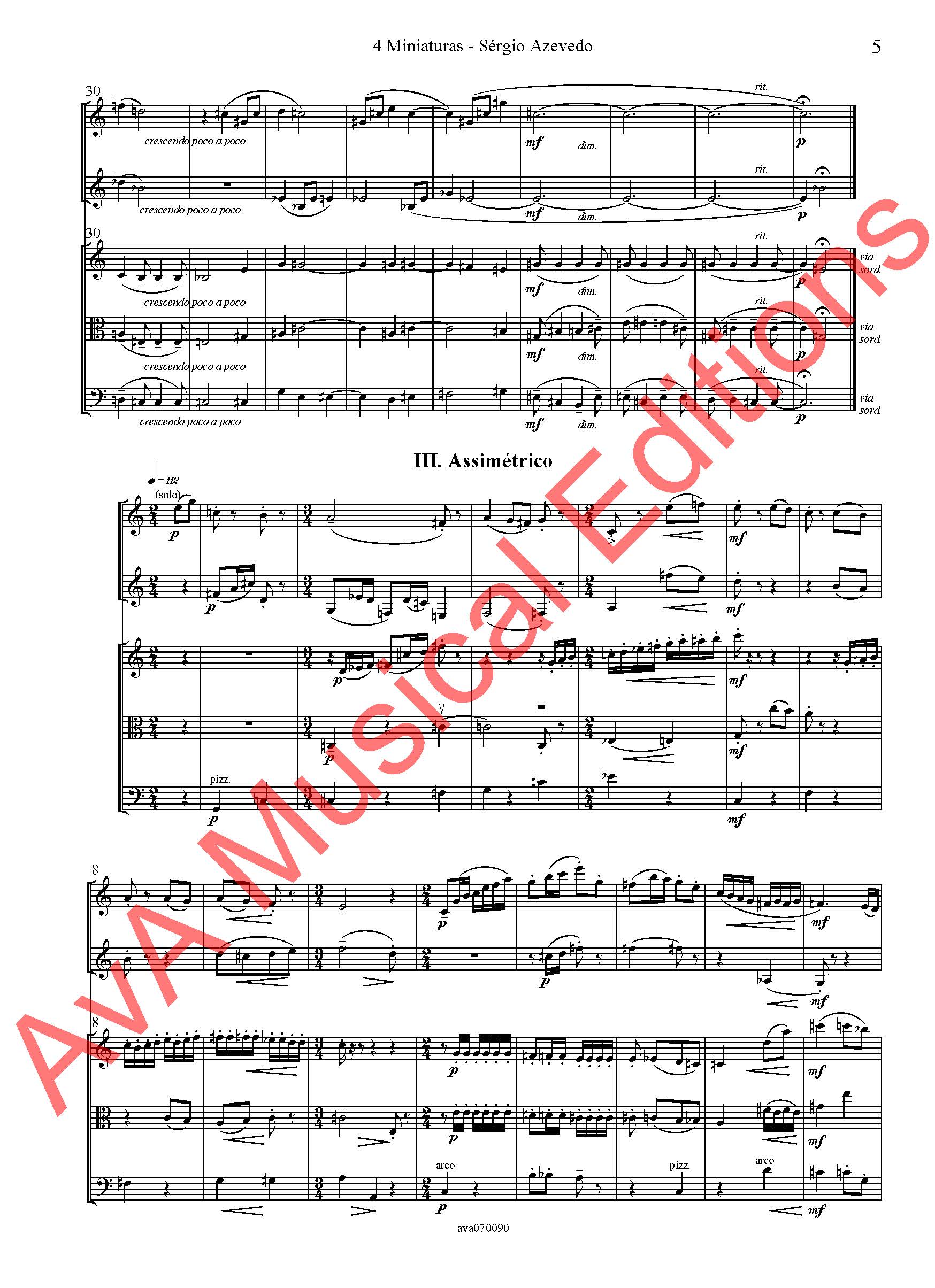 4 Miniaturas para Oboé, Clarinete em Sib, Violino, Viola e Contrabaixo - Image 2