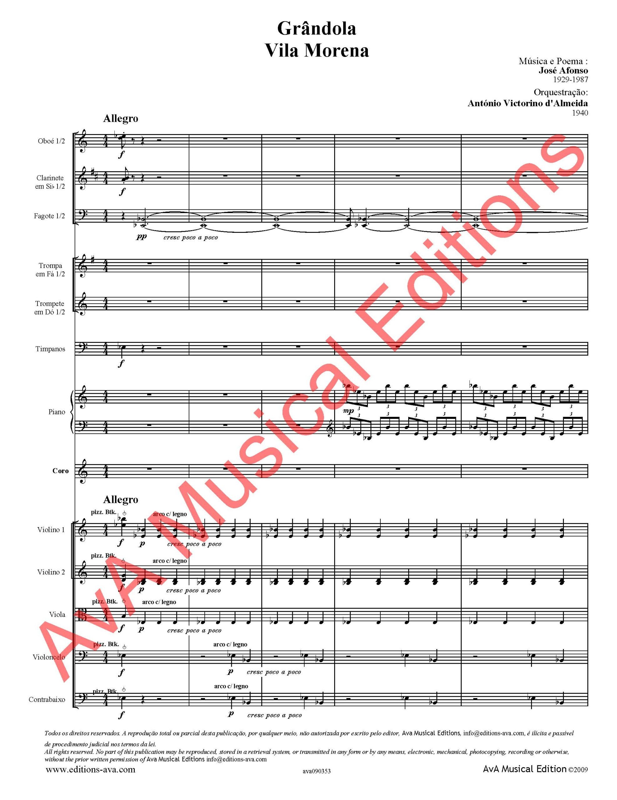 Grândola Vila Morena para Coro e Orquestra - Image 2