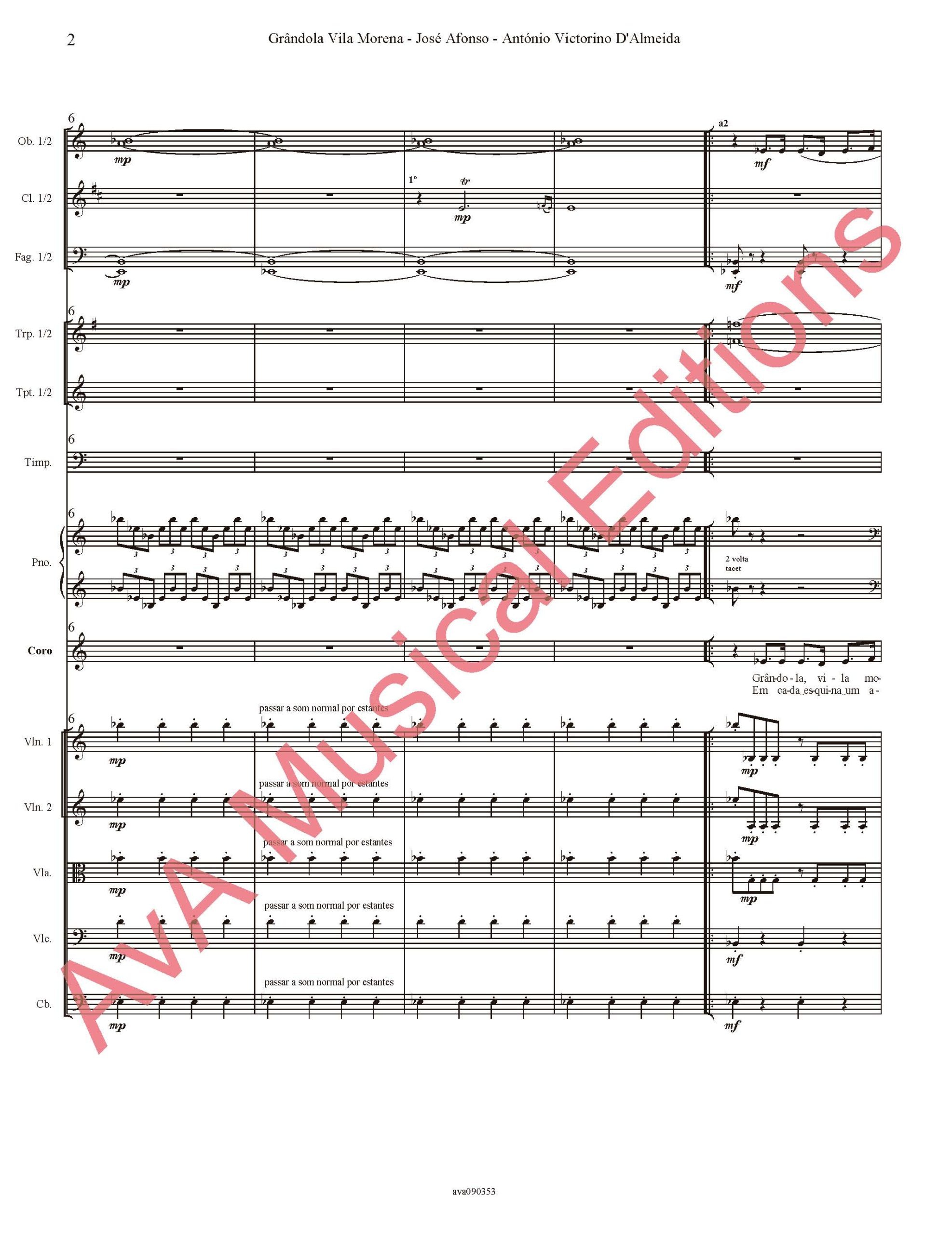 Grândola Vila Morena para Coro e Orquestra - Image 3
