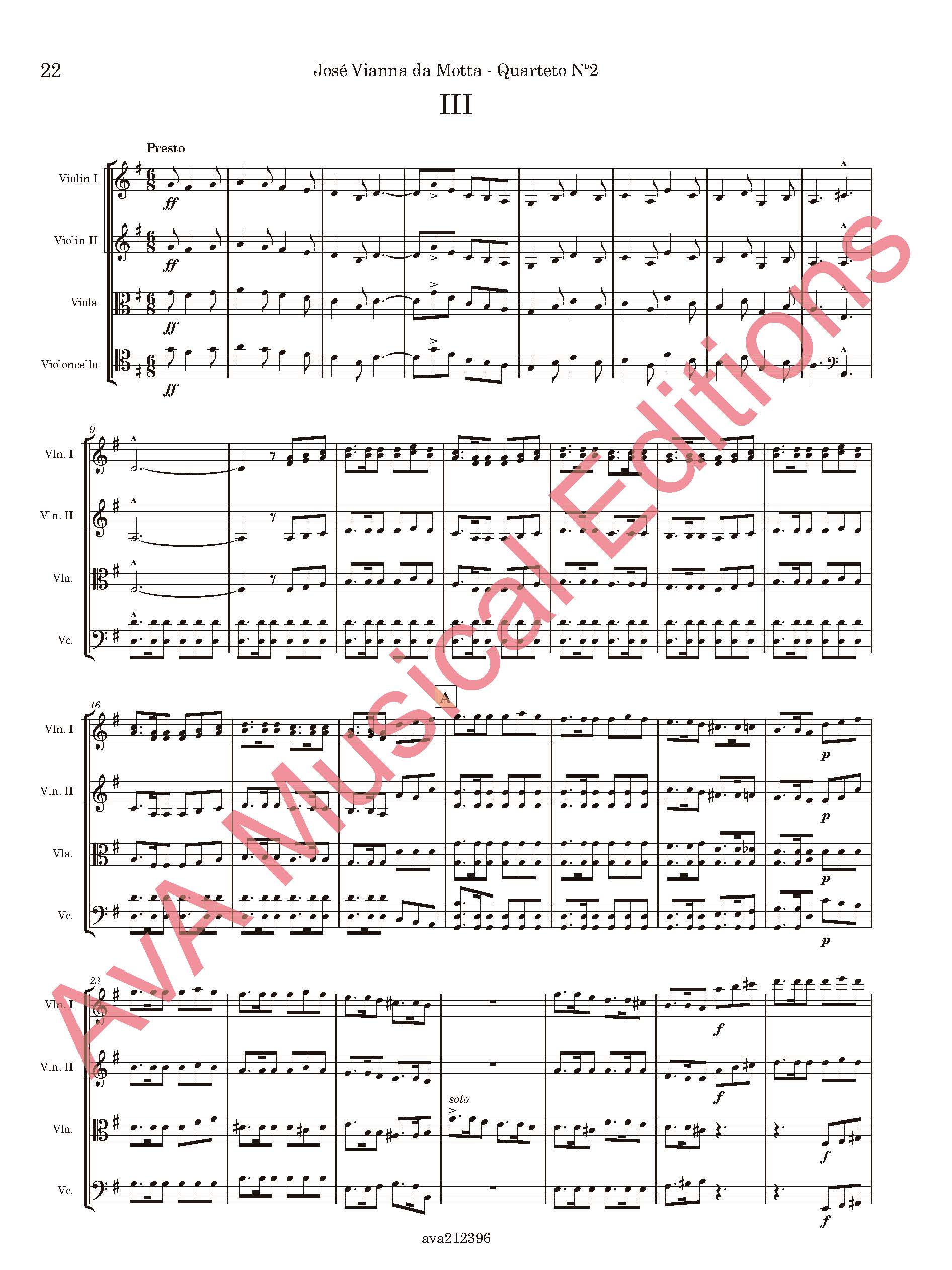 Quarteto nº 2 em Sol Maior para Cordas - Image 3