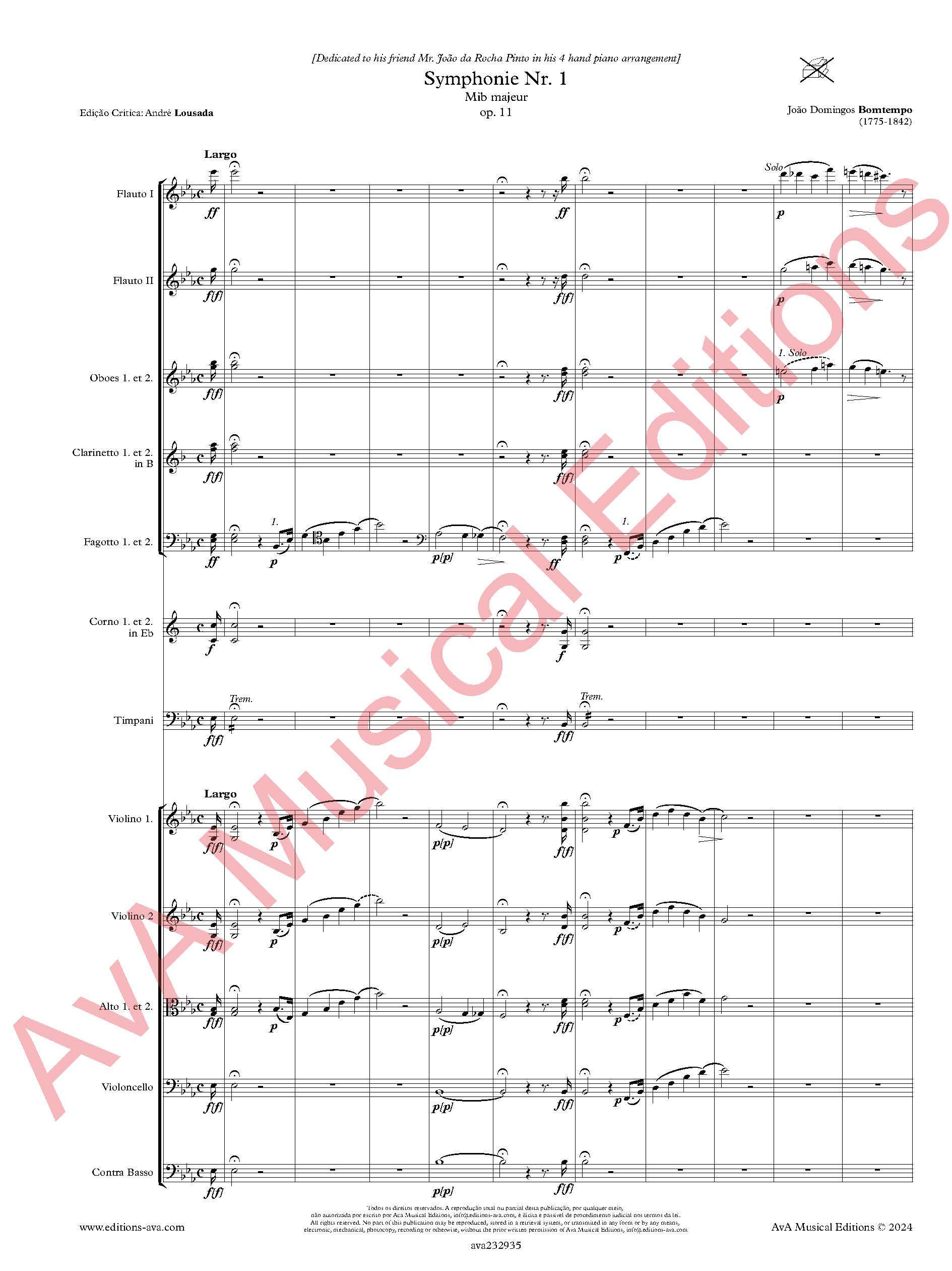 Sinfonia Nº 1 em Mib Maior, Op. 11 - Image 2