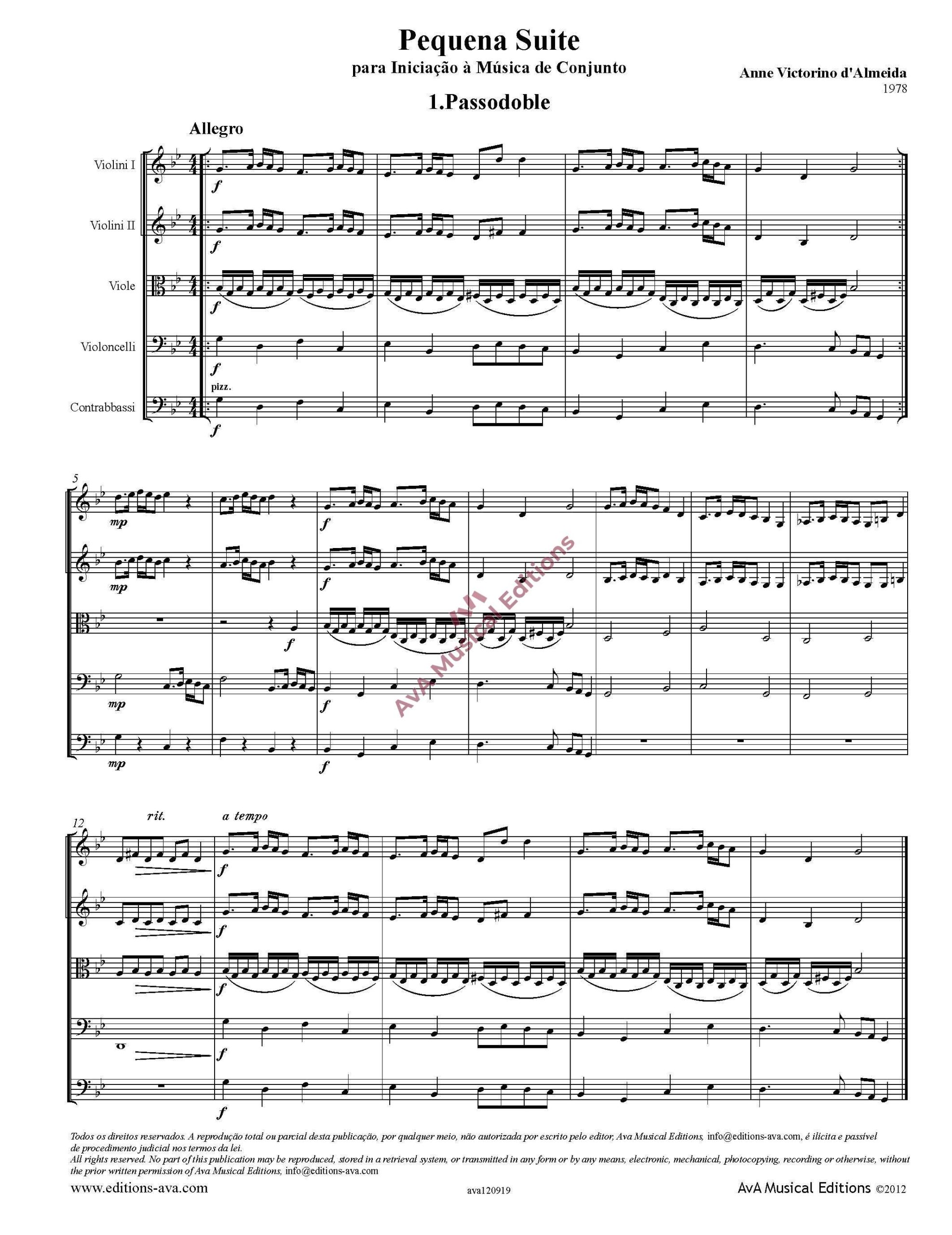 Pequena Suite Infantil, Op.2 para Orquestra de Cordas - Image 2