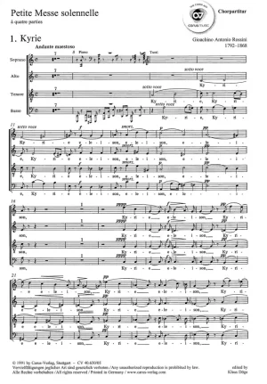 Petite Messe Solenelle à quatre parties - partitura Coral
