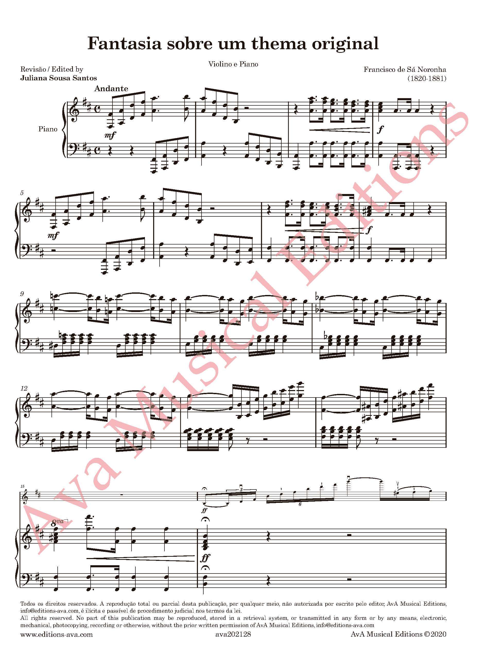 Fantasia sobre um Thema Original para Violino e Piano - Image 2
