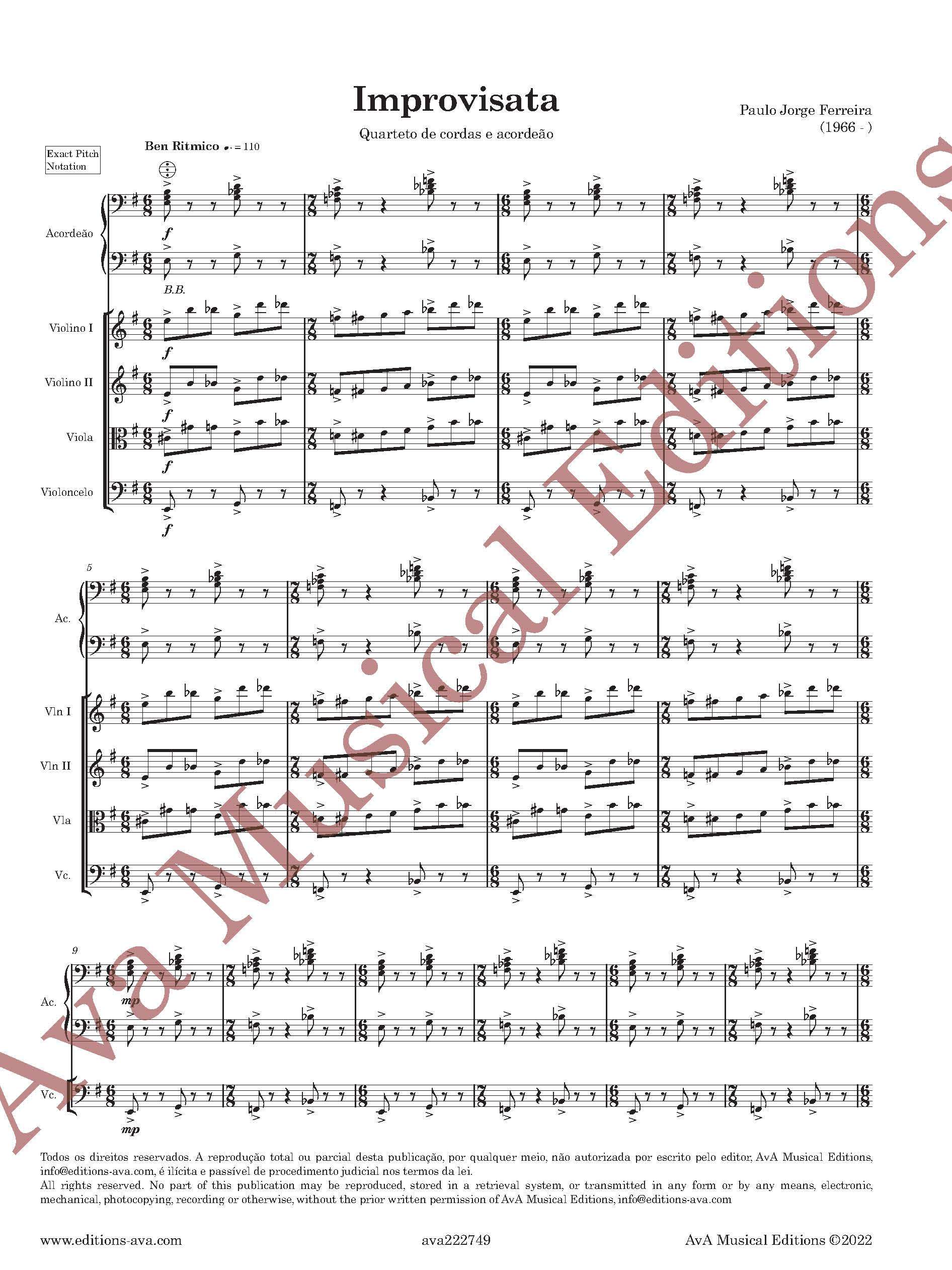 Improvisata para Acordeão e Quarteto de Cordas - Image 2
