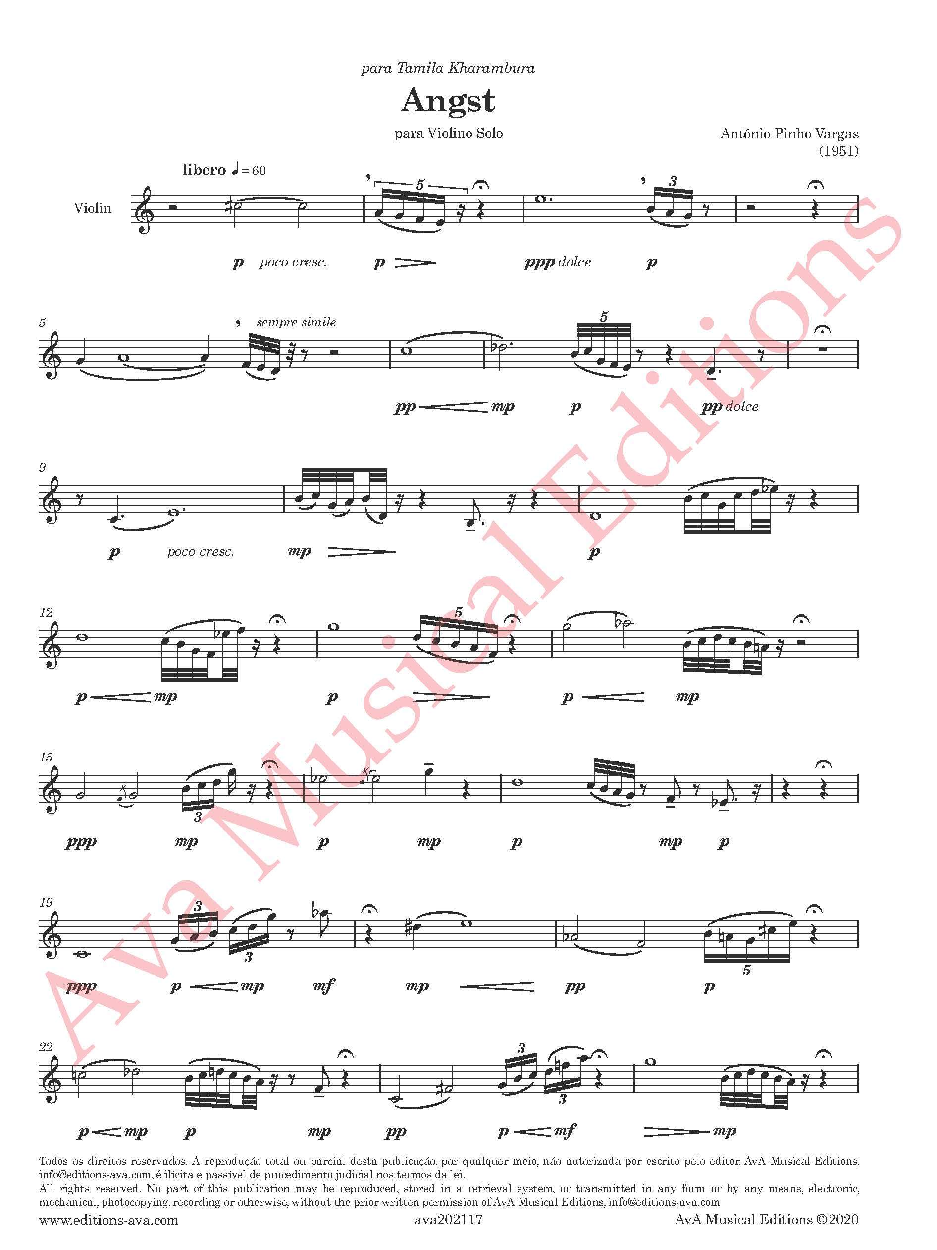 Angst para Violino / Violin - Image 2