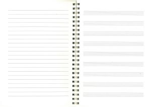 Caderno de argolas A5 - papel de música e pautado