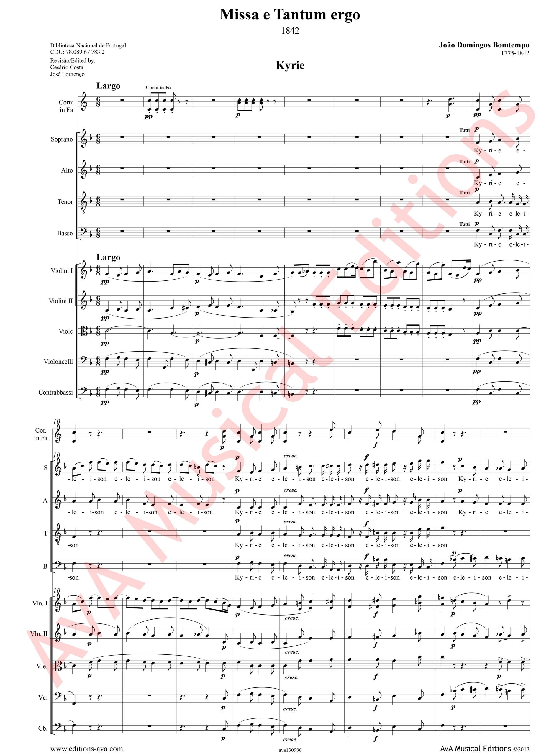 Missa - Tantum Ergo, Kyrie, Gloria e Credo, 1842 - Image 2