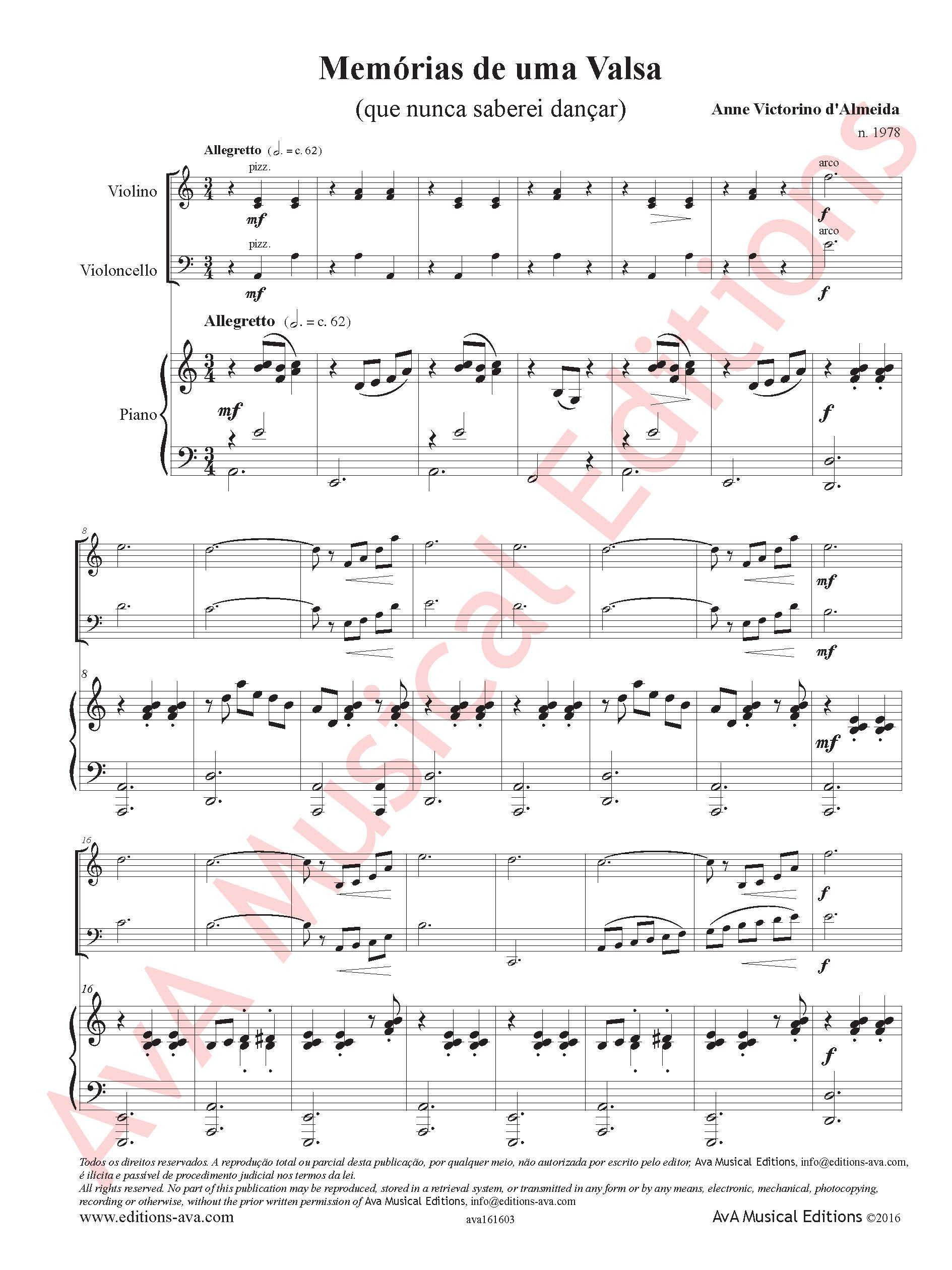 Memórias de uma Valsa, Op. 33 para Trio com Piano - Image 2