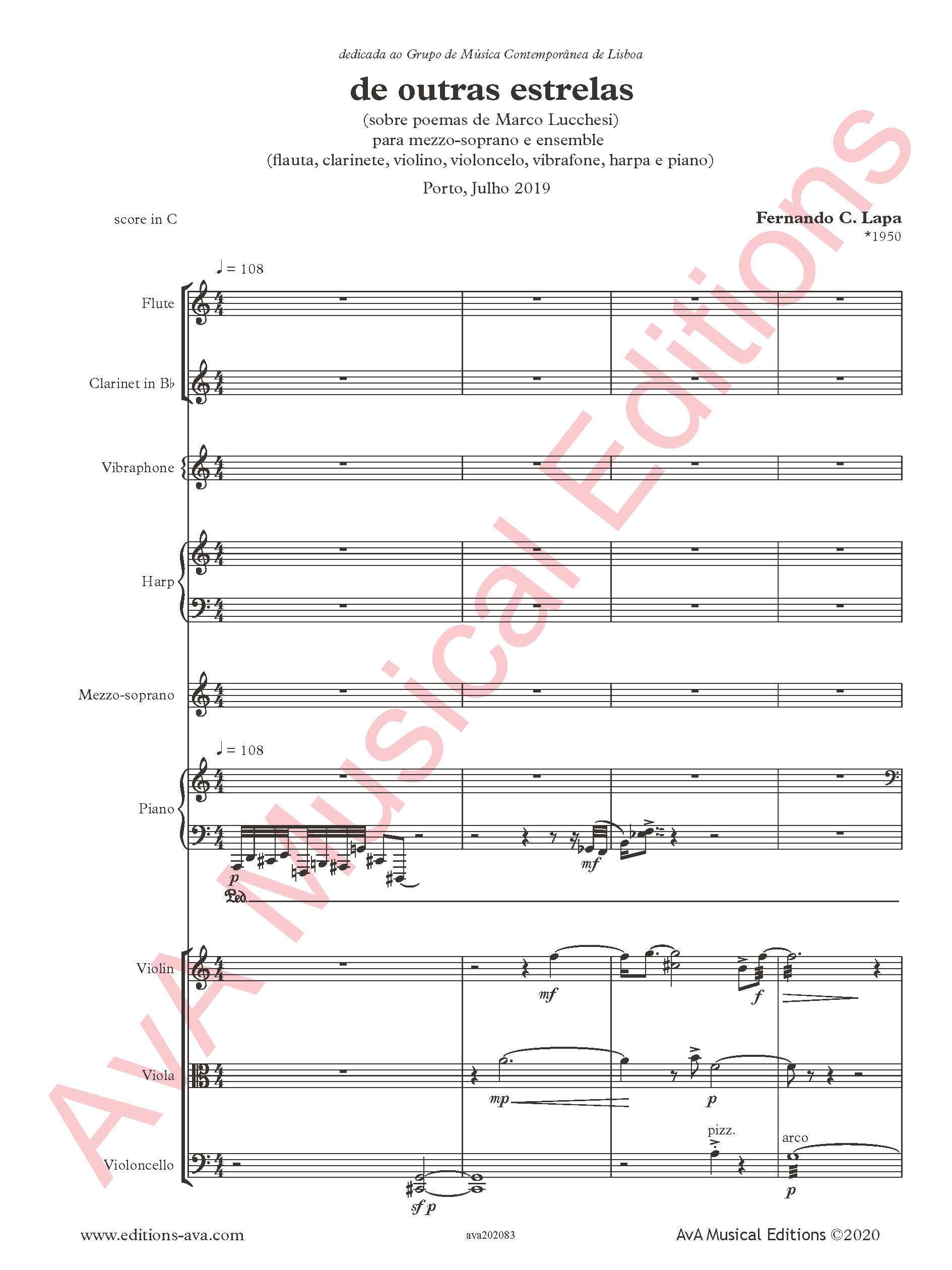 De Outras Estrelas para Mezzo-soprano e Ensemble - Image 2