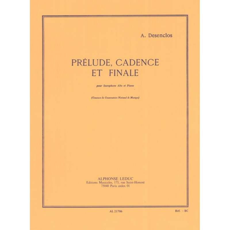 Prélude, Cadence et Finale pour Saxophone Alto et Piano