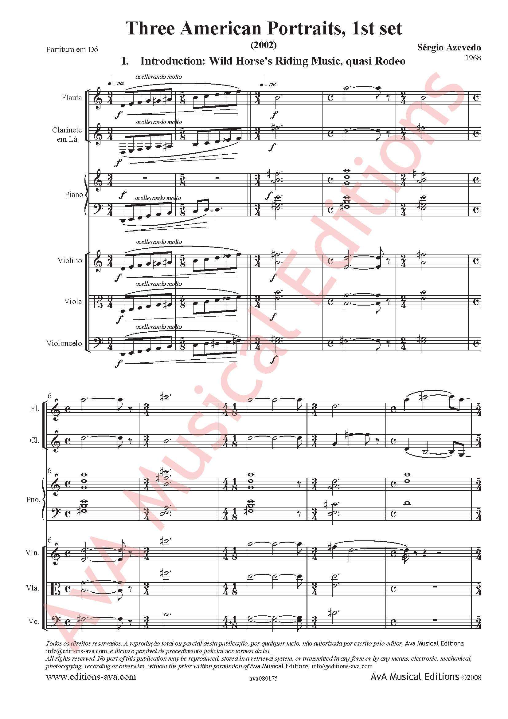 Three American Portraits (1st Set) para Ensemble - Image 2