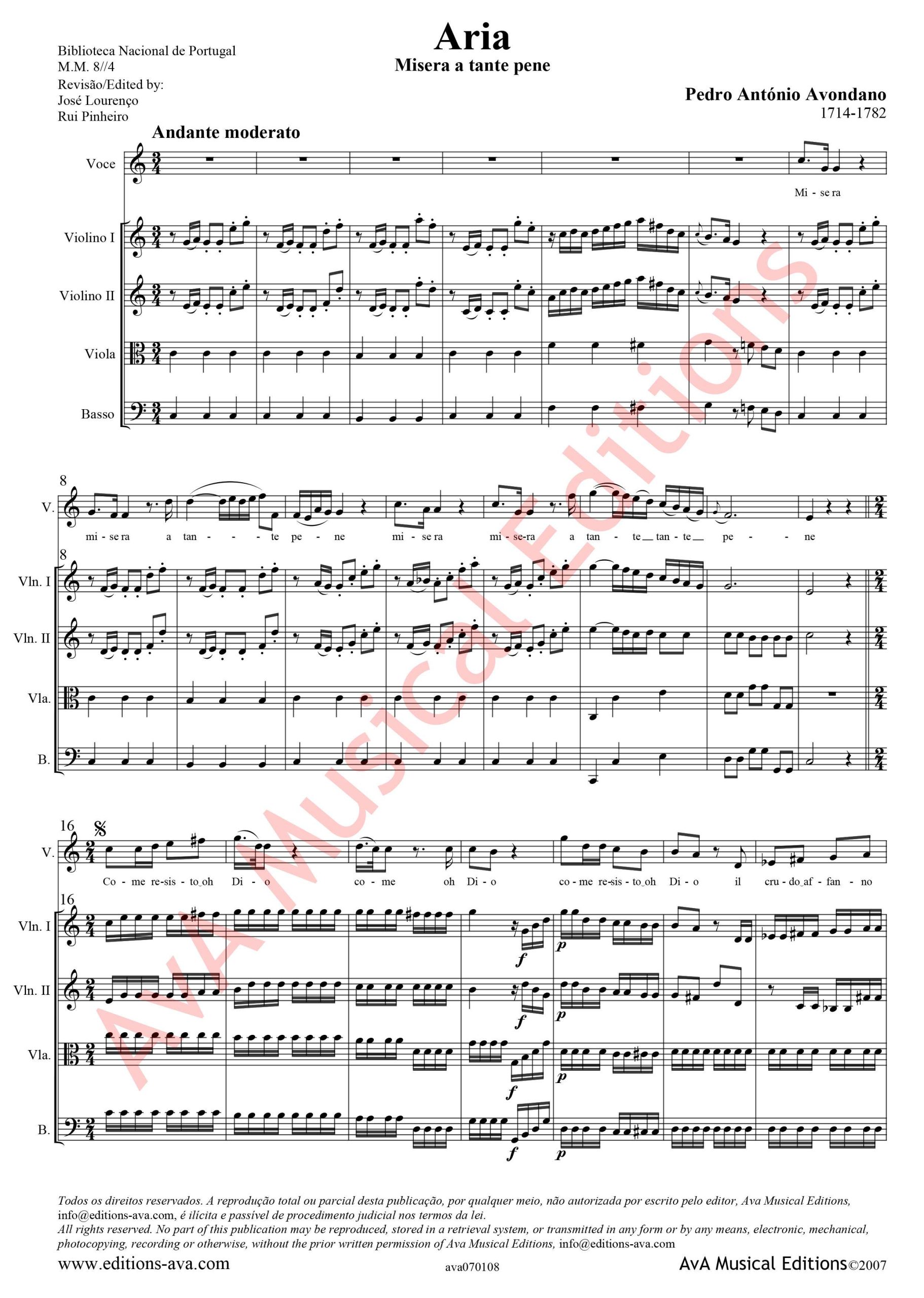 Misera a tante pene - Aria para Soprano e Orquestra de Cordas - Image 2