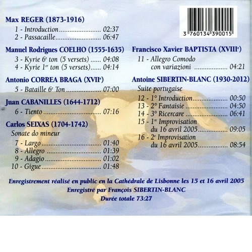 Antoine Sibertin-Blanc à l’Orgue de la Cathédrale de Lisbonne - CD - Image 2