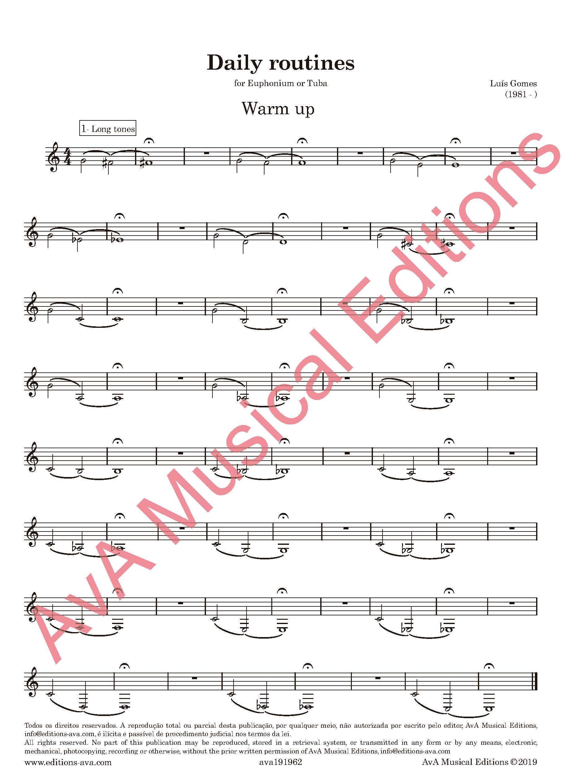 Daily Routines for Euphonium or Tuba in G Key / em Clave de Sol - Image 2