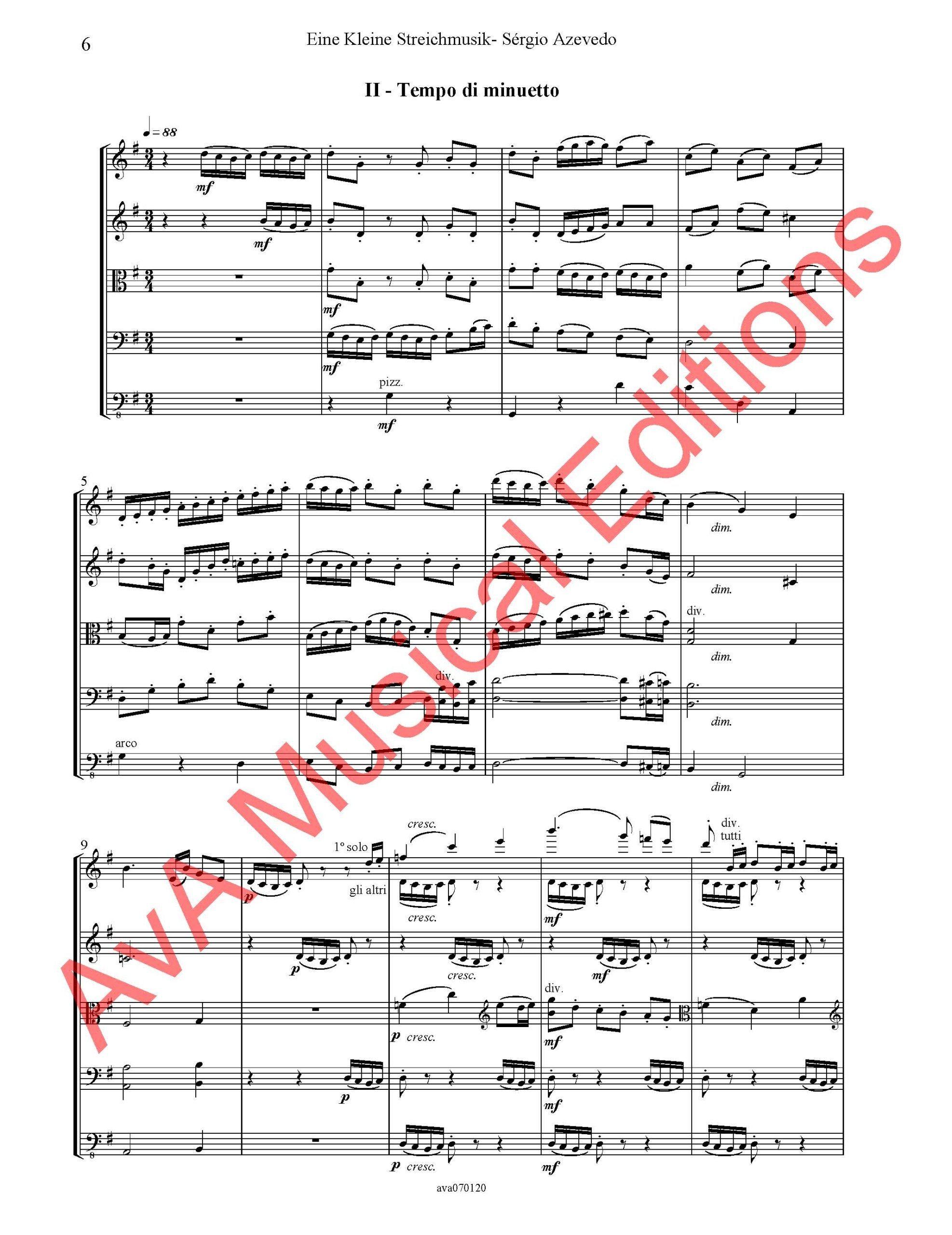 Eine Kleine Streichmusik para Orquestra de Cordas / String Orchestra - Image 2