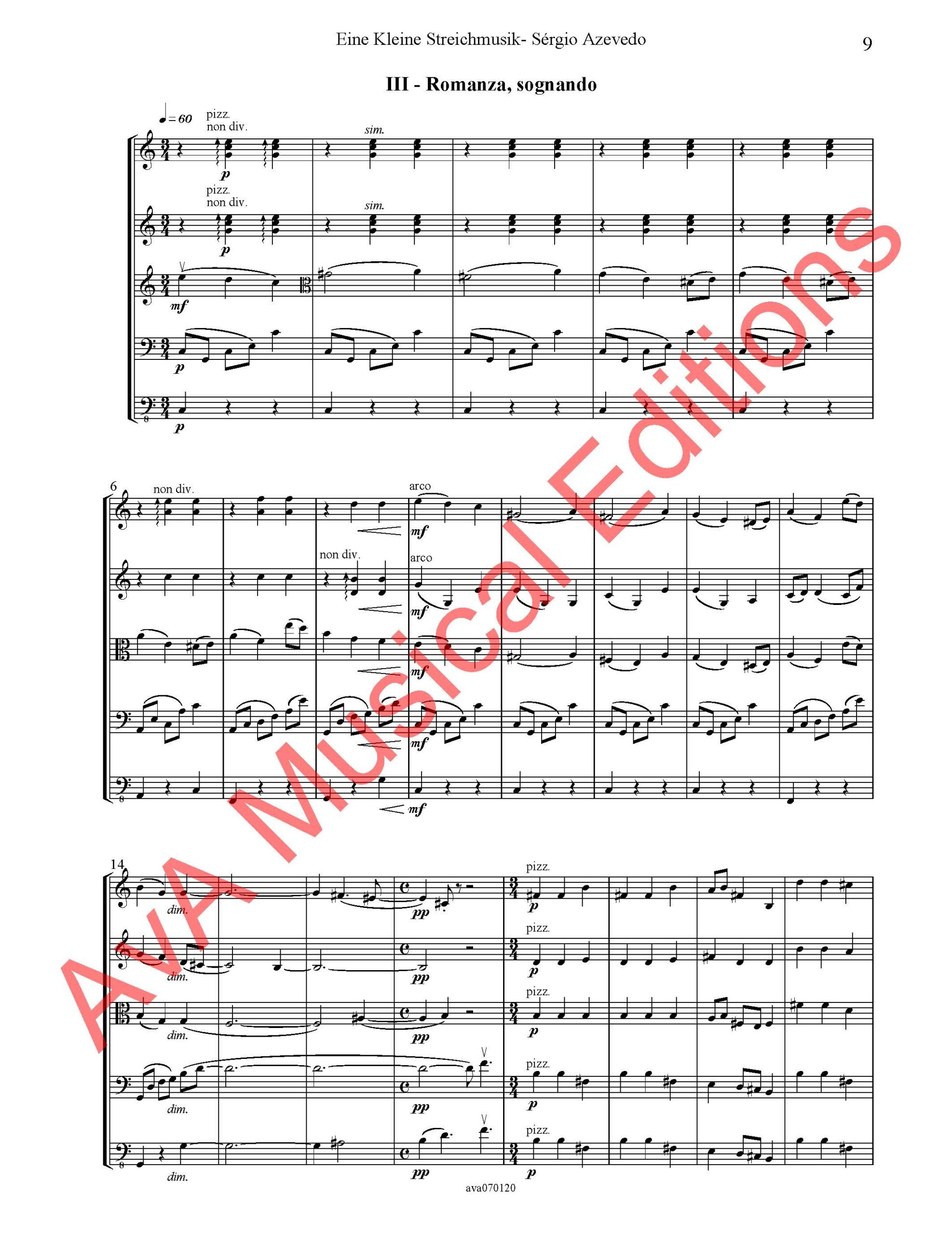 Eine Kleine Streichmusik para Orquestra de Cordas / String Orchestra - Image 3