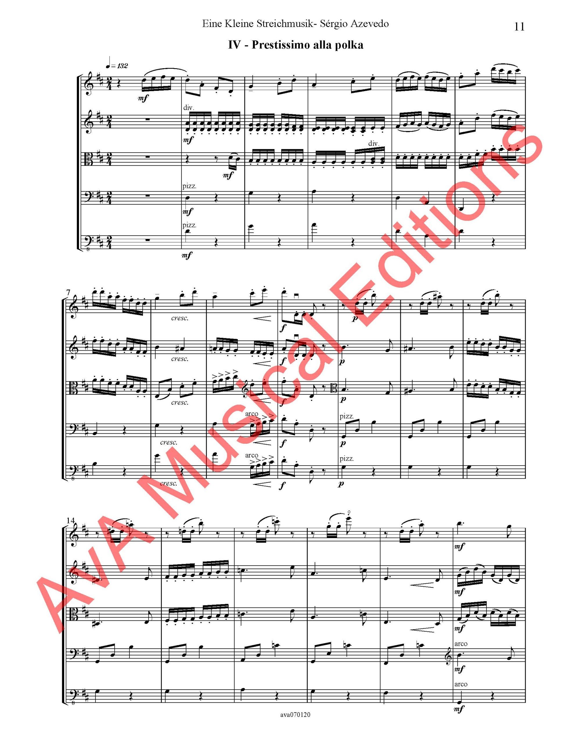 Eine Kleine Streichmusik para Orquestra de Cordas / String Orchestra - Image 4