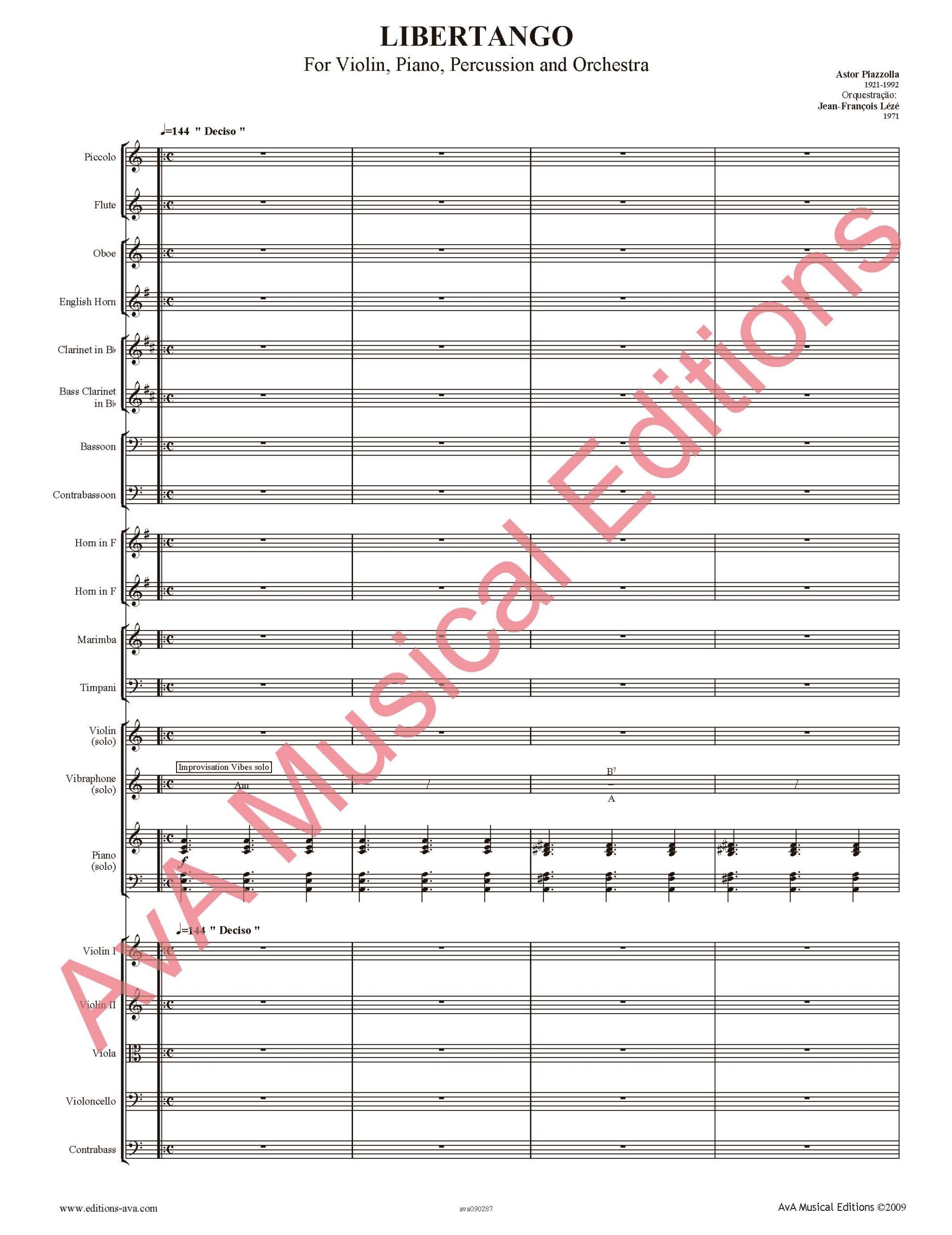 Libertango para Violino, Piano, Percussão e Orquestra - Image 2