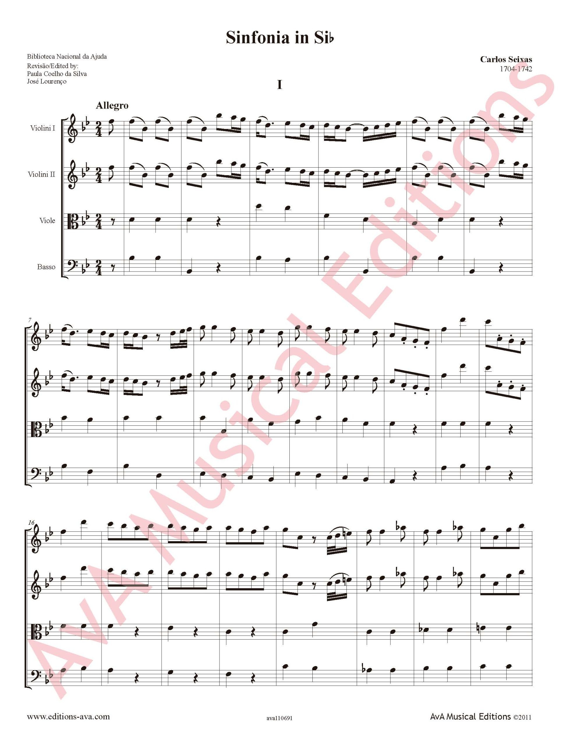 Sinfonia em Si bemol para Orquestra de Cordas / for String Orchestra - Image 2