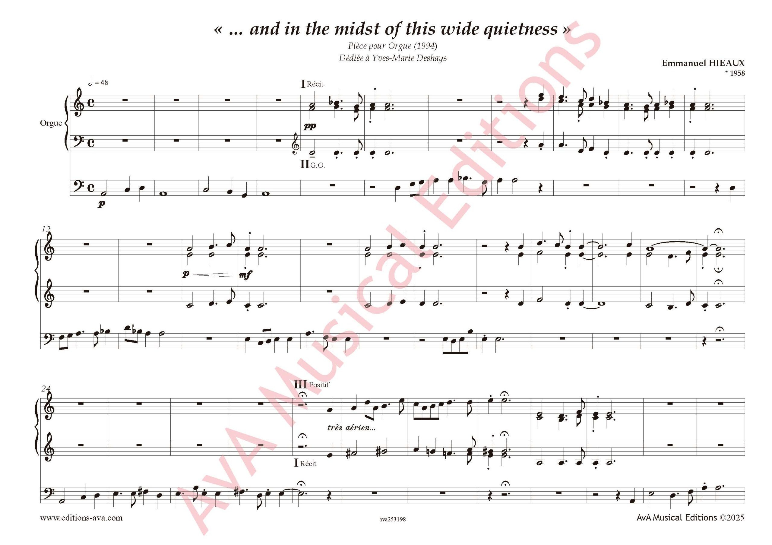 … And in the Midst of this Wide Quietness para Órgão / pour Orgue - Image 2