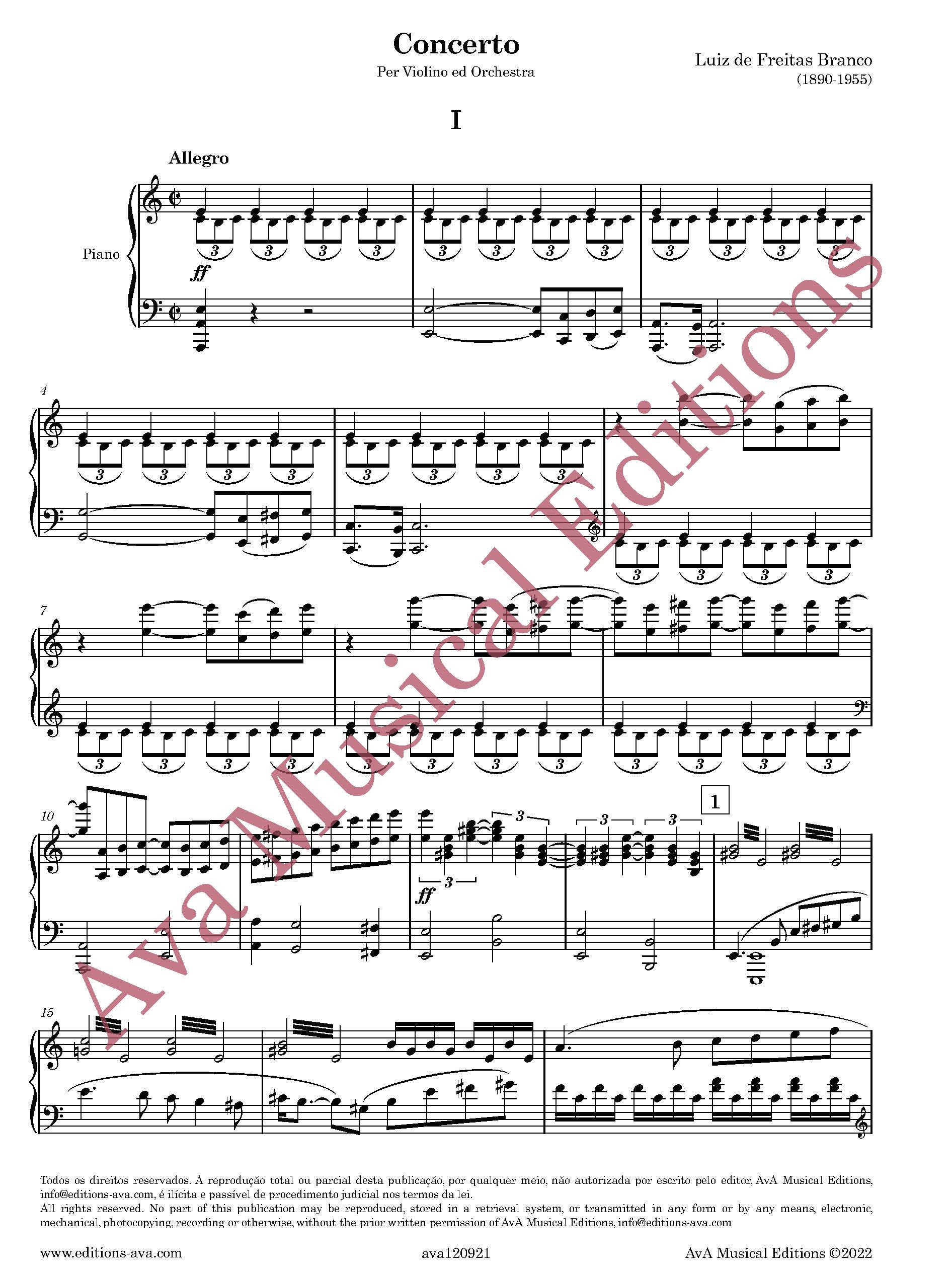 Concerto para Violino e Orquestra – Redução de Piano - Image 3